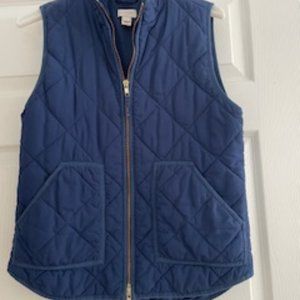 jcrew navy quilted vest in small